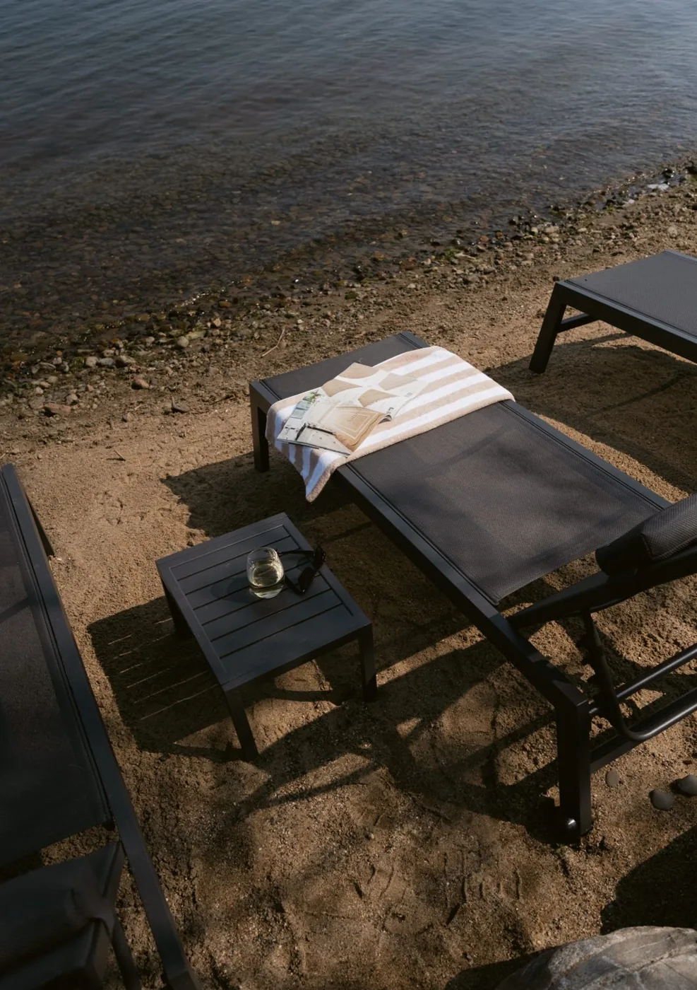 Beachside lounging at the water's edge