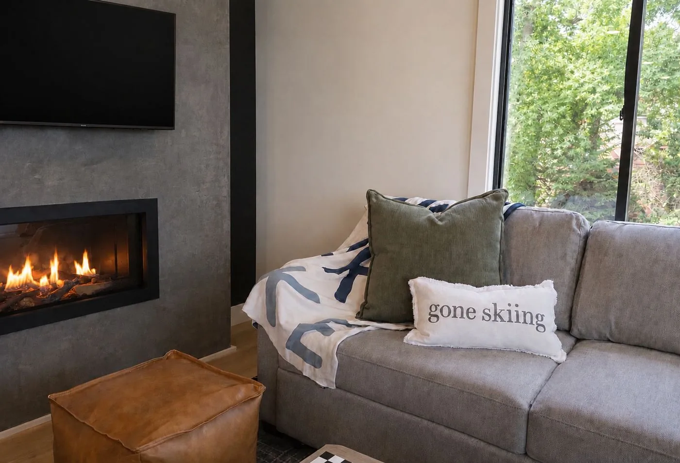 Fireside lounge with gas fireplace